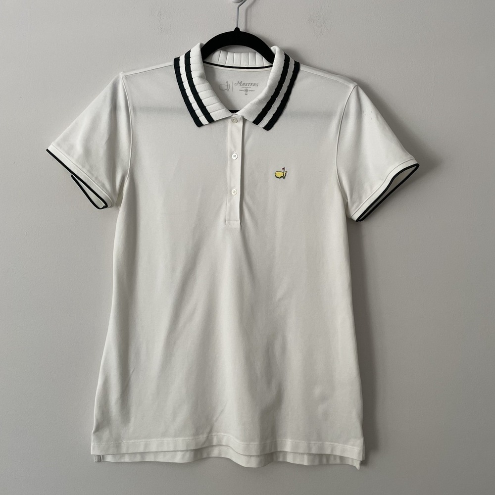Tory Burch Sport Masters Womens Golf Polo Shirt White Size M‎ Logo Performance